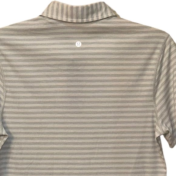 Lululemon Performance Evolution Polo Shirt Grey Stripe Small - Picture 4 of 5